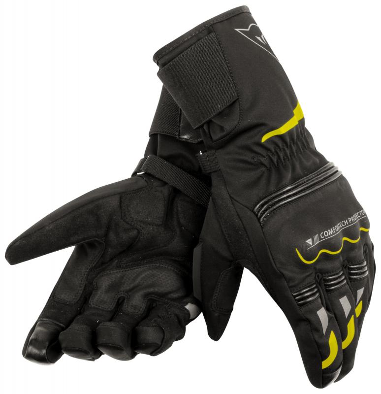 Перчатки DAINESE TEMPEST UNISEX D-DRY LONG BLACK/YELLOW-FLUO