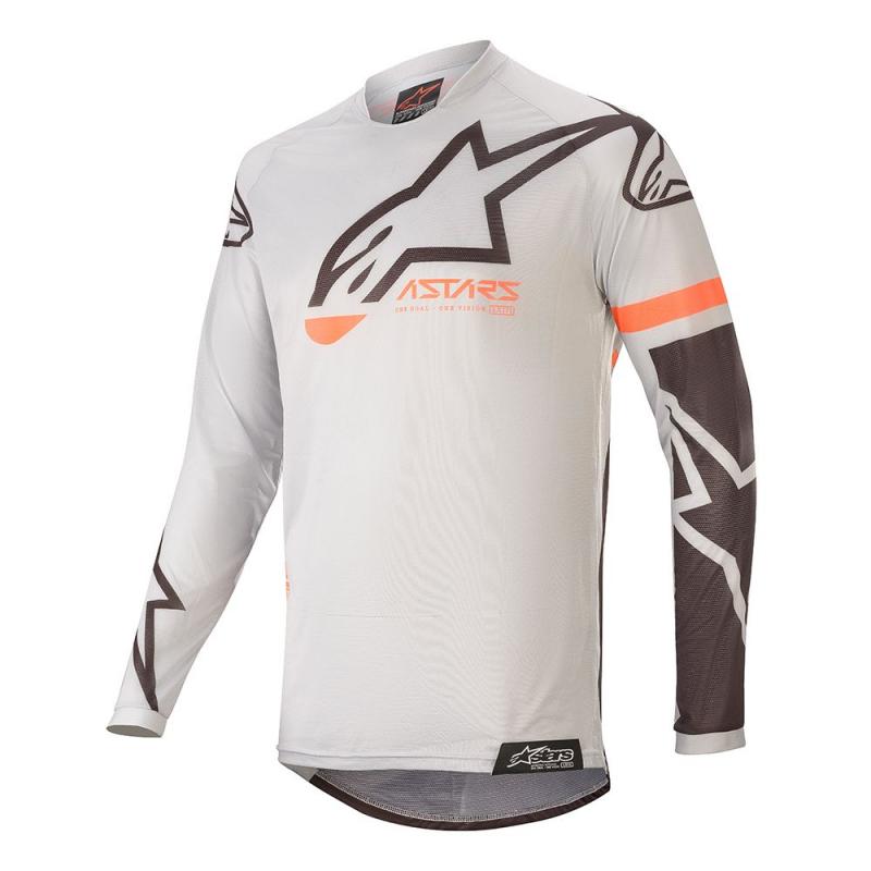 Джерси Alpinestars Racer Tech Compass Jersey, светло-серо-черный