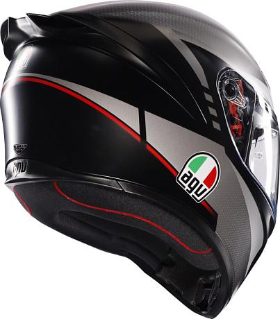 Шлем AGV K-1 S E2206 Lap Matt Black/grey/red S