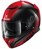 Шлем интеграл Shark Spartan Carb 1.2 Skin Carbon Red, черно-красный