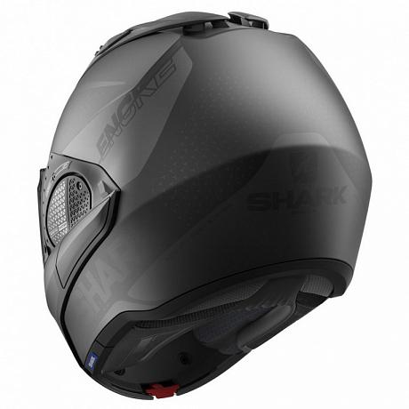 Шлем модуляр Shark Evo-GT Encke, Черный Матовый/Серый Матовый