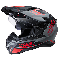 Шлем кроссовый O'NEAL D-SRS Square V24, мат. красный/черный/серый