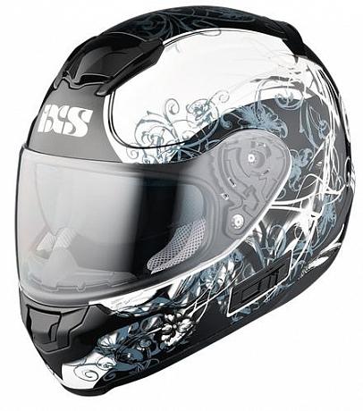 Шлем интеграл HX 215 Curl IXS Черно-белый XS