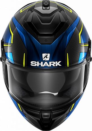 Мотошлем интеграл Shark Spartan GT Carbon Kromium Черный/Синий L
