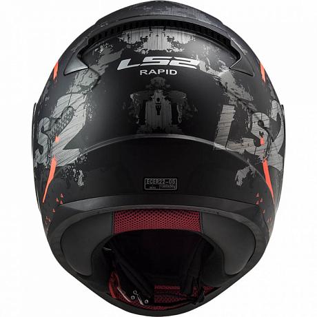 Шлем интеграл LS2 FF353 Rapid Circl, цвет серо-оранжевый матовый M