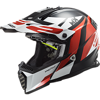 Кроссовый шлем LS2 MX437 Evo Strike Black White Red