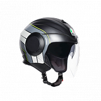 Шлем открытый AGV Orbyt E2205 Multi - Brera Matt Black/Grey/Yellow Fluo