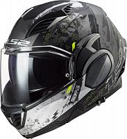 Шлем модуляр LS2 FF900 Valiant II Gripper, черно-серый