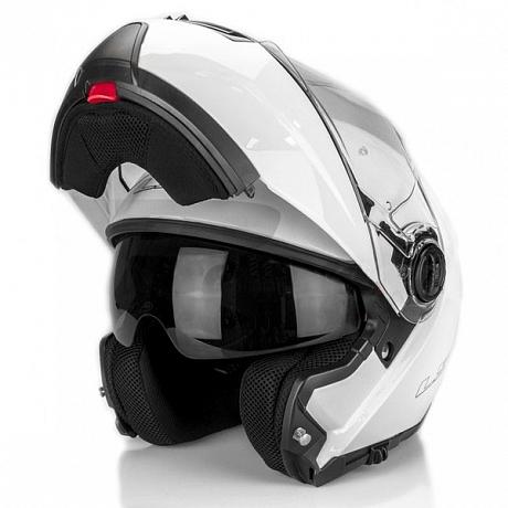 Снегоходный шлем модуляр с электростеклом LS2 FF325 Strobe Electric Snow White M