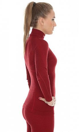 Термобелье (футболка, дл. рукав) женское Brubeck Wool Merino, бордо