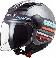 Открытый шлем LS2 OF562 Airflow Ronnie серебристый/синий