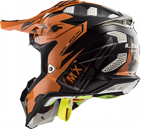 Кроссовый шлем MX470 LS2 Subverter Emperor Черно-оранжевый 3XL