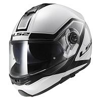 Снегоходный шлем модуляр с двойным стеклом LS2 Strobe Snow Civik черно-белый
